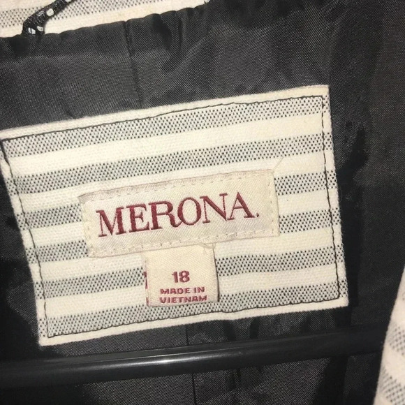 Grey and White Striped Blazer - Picture 3 of 5